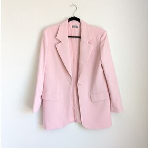 Lichi Pink Single-button Straight Single-breasted Blazer, size M